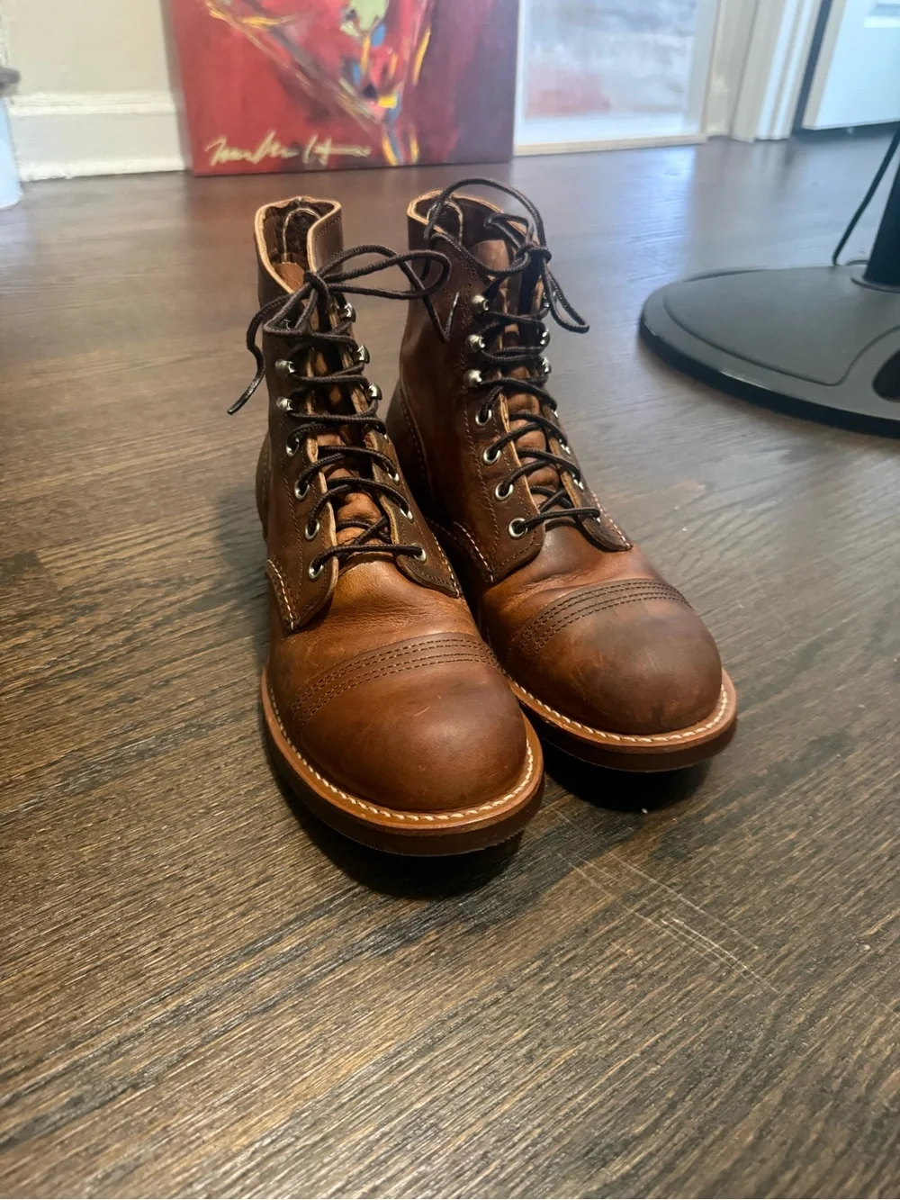 Red Wing Shoes Brown Leather Lace-Up Cap-Toe Boots